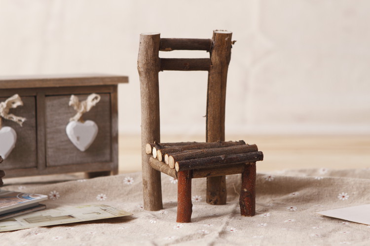 日单zakka杂货 天然实木手工创意小木椅 拍照道具 装饰木制品摆件